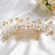 gold hair comb gold Handmade Faux Pearl Bridal Hair Comb With Rhinestones