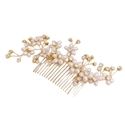 gold hair comb gold Handmade Faux Pearl Bridal Hair Comb With Rhinestones