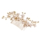 gold hair comb gold Handmade Faux Pearl Bridal Hair Comb With Rhinestones