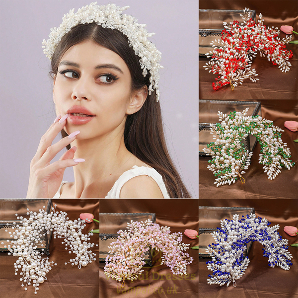 heavy-Duty Pearl Woven Bridal Headband
