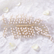 gold handmade Gold Pearl Bridal Hair Comb Vintage Wedding Headpiece