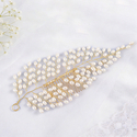 gold handmade Gold Pearl Bridal Hair Comb Vintage Wedding Headpiece