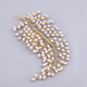 gold handmade Gold Pearl Bridal Hair Comb Vintage Wedding Headpiece