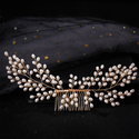 handmade Bridal Pearl Hair Comb Wedding Copper Wire Headpiece