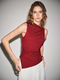 elegant Minimalist Sleeveless Metal Ring Solid Color Women's Top