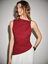 elegant Minimalist Sleeveless Metal Ring Solid Color Women's Top
