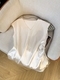 solid Satin Short Sleeve V-Neck Top Women