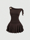 elegant Open Back Tiered Halter Slim Fit Dress