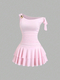 elegant Open Back Tiered Halter Slim Fit Dress