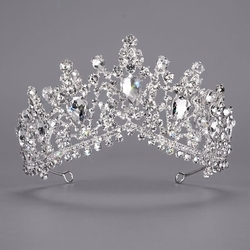 Silver White Diamond Queen Crown Ts-J2482s
