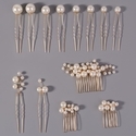 minimalist U-Shaped Pearl Hairpin Set For Bridal Updo