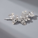light Luxury Rhinestone Flower Leaf Hair Clip Elegant Bridal Side Clip For Women