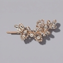 light Luxury Rhinestone Flower Leaf Hair Clip Elegant Bridal Side Clip For Women