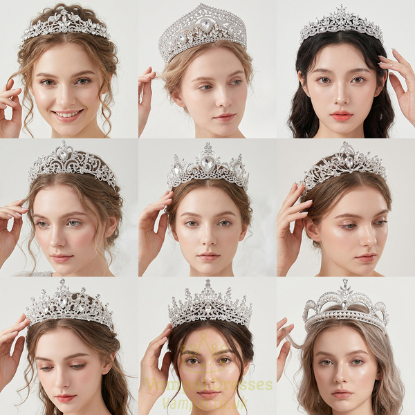 rhinestone Pearl Crown Headpiece For Wedding And Birthday