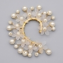 chinese-Style Handmade Pearl Rhinestone Flower Ear Cuff