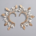 chinese-Style Handmade Pearl Rhinestone Flower Ear Cuff