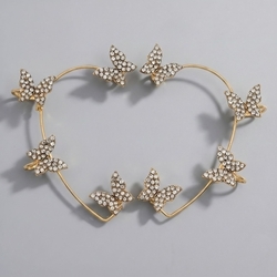 Gold Butterfly Rhinestone Ear Cuff Ers-J4191g