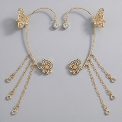 Gold Butterfly Tassel Ear Cuff Ers-J4192g
