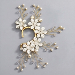 Flower Vine Pearl Ear Cuff Ers-J4134