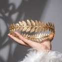 gold olive branch crown vintage Greek Baroque Gold Olive Branch Bridal Headband