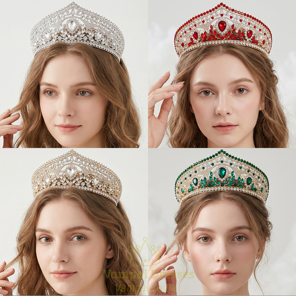 light Luxury Full-Diamond Bridal Crown Tiara