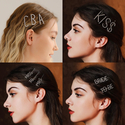 rhinestone Letter Hair Clip Minimalist One-Word Side Hairpin