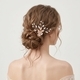 handmade Wire-Wrapped Rhinestone U-Shaped Hairpin Comb