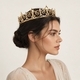 retro Gold Rhinestone Crown Headpiece For Men And Women