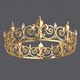retro Gold Rhinestone Crown Headpiece For Men And Women