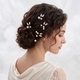 minimalist Pearl Rhinestone Hairpin Set (6-Piece) HS-J6484 wire-Wrapped U-Shaped Hairpin Set With Pearls And Rhinestones