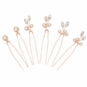 minimalist Pearl Rhinestone Hairpin Set (6-Piece) HS-J6484 wire-Wrapped U-Shaped Hairpin Set With Pearls And Rhinestones