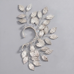 Silver Leaf Versatile Ear Cuff Ers-J4181s