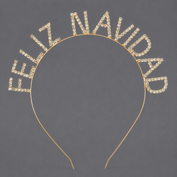 Gold Feliz Navidad Letter Headband Ts-J3417g