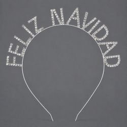 Silver Feliz Navidad Letter Headband Ts-J3417s