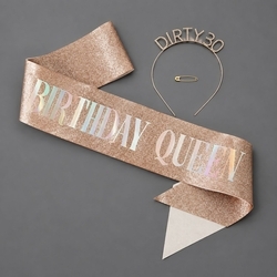 Gold 30Th Sash Headband Set Ts-J3348rg