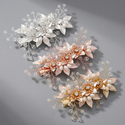 chinese Style Pearl Flower Hair Clip Handmade Woven Branch Leaf Side Clip