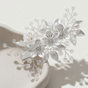 chinese Style Pearl Flower Hair Clip Handmade Woven Branch Leaf Side Clip