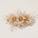 chinese Style Pearl Flower Hair Clip Handmade Woven Branch Leaf Side Clip