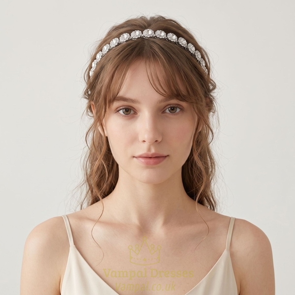 bridal Rhinestone Floral Headband Wedding Party Headpiece