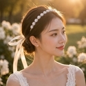bridal Rhinestone Floral Headband Wedding Party Headpiece