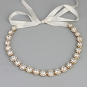 bridal Rhinestone Floral Headband Wedding Party Headpiece