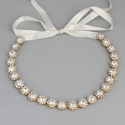 Gold Versatile Rhinestone Flower Headband Hs-J3766g