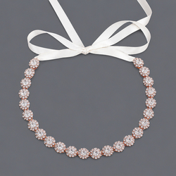 Rose Gold Versatile Rhinestone Flower Headband Hs-J3766rg