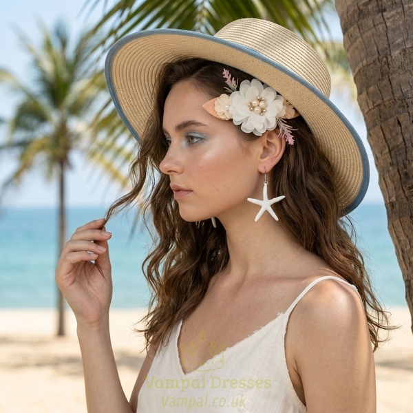 fresh Natural Faux Floral Hairpin And Earring Set