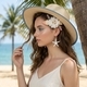 fresh Natural Faux Floral Hairpin And Earring Set