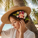 fresh Natural Faux Floral Hairpin And Earring Set