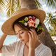 fresh Natural Faux Floral Hairpin And Earring Set