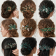 light Luxury Rhinestone Leaf Hair Comb Green Handmade