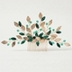 light Luxury Rhinestone Leaf Hair Comb Green Handmade