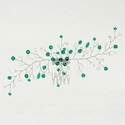 light Luxury Rhinestone Leaf Hair Comb Green Handmade